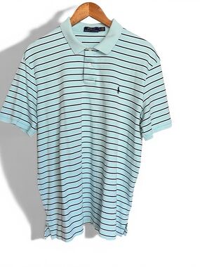 Ralph Lauren Mint Green Polo with Navy Stripes